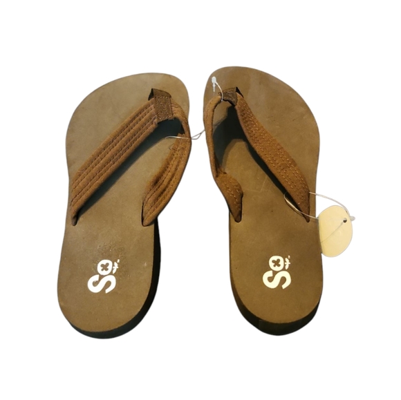 SO NWT Women's Dark Brown Flip-Flops Size 9 - Picture 2 of 4